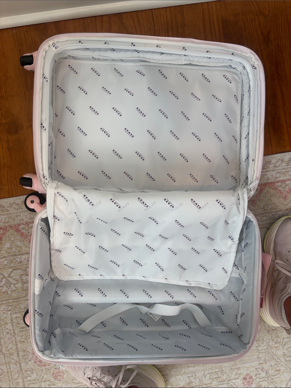 LoveShackFancy x STATE Logan Carry-On Suitcase Bay Breeze Multi pattern